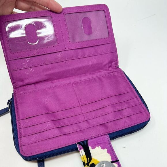 Vera Bradley Turnlock Wallet Womens OS African Violet Floral Quilted - Picture 7 of 8